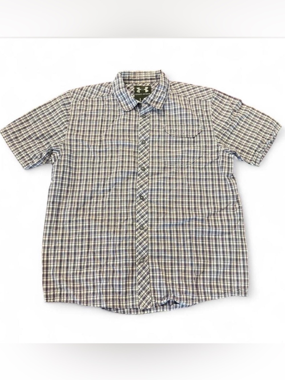 Under Armour Men’s L Short-Sleeve Plaid Button-Down Shirt